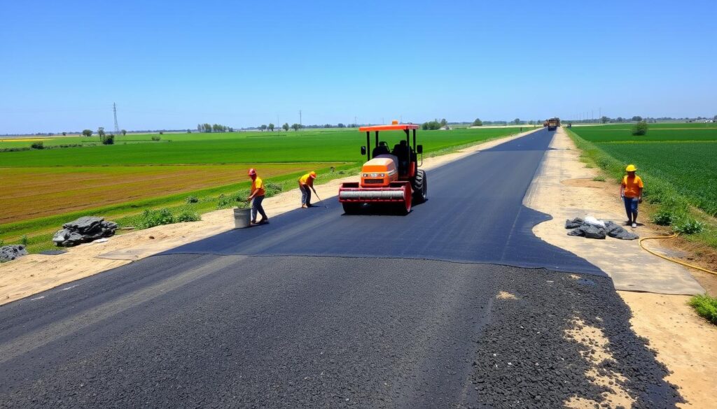 Colocación de carpeta asfáltica en infraestructura rural Colocación de carpeta asfáltica en infraestructura rural