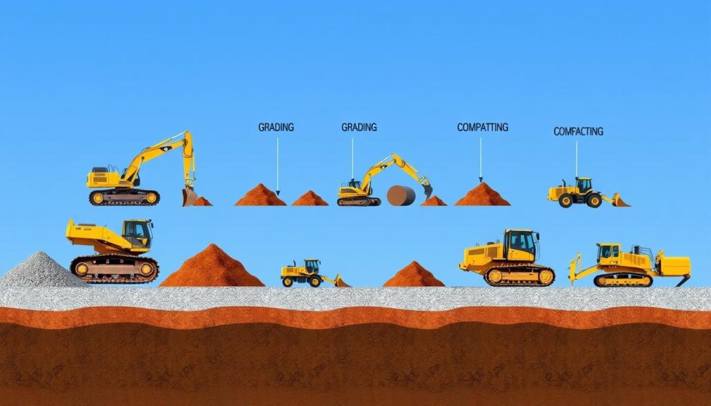 Proceso Completo de Movimiento de Tierra para Obras de Pavimentación de Gran Esc