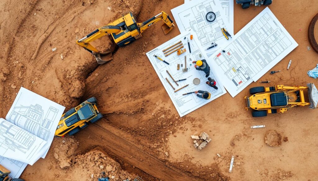 planificación de excavaciones para proyectos de asfalto