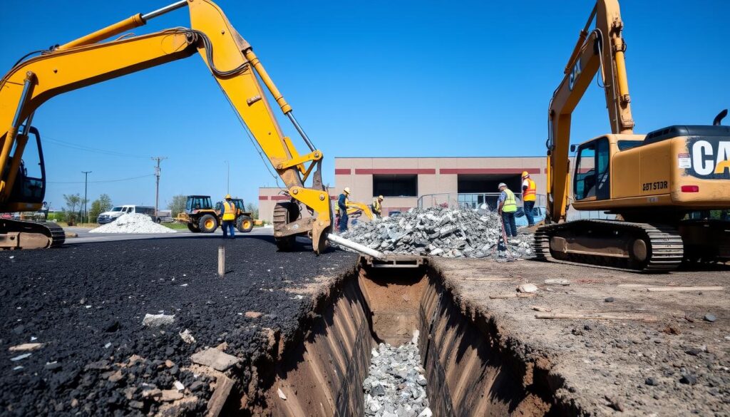 demoliciones y excavaciones previas a la instalación de carpeta asfáltica demoliciones y excavaciones previas a la instalación de carpeta asfáltica